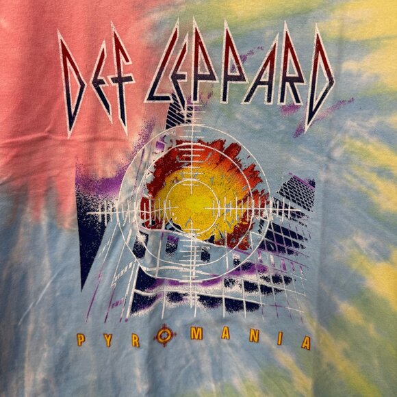 Def Leppard Pyromania Album Cover Keyhole Womens Tie Dye M - Picture 2 of 4